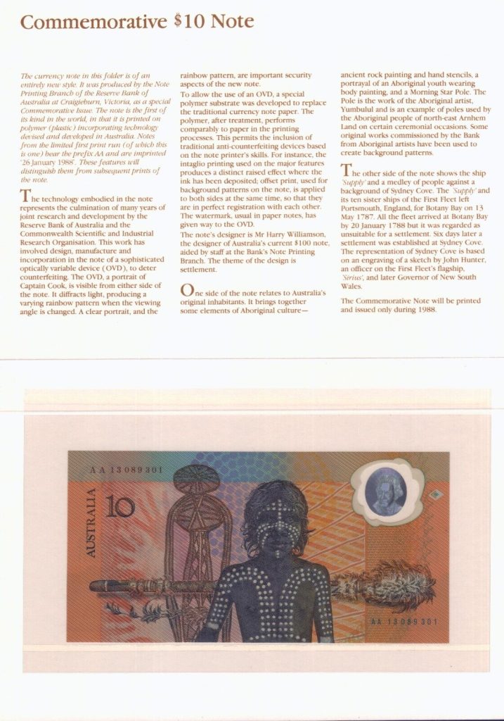 1988 "Bicentennial of Settlement in Australia" Commemorative Polymer Issue