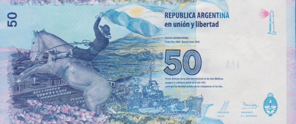 50 Pessos Commemorative Malvinas Islands banknote