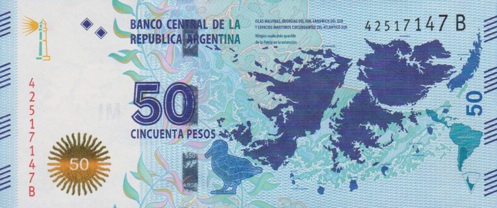 50 Pessos Commemorative Malvinas Islands banknote