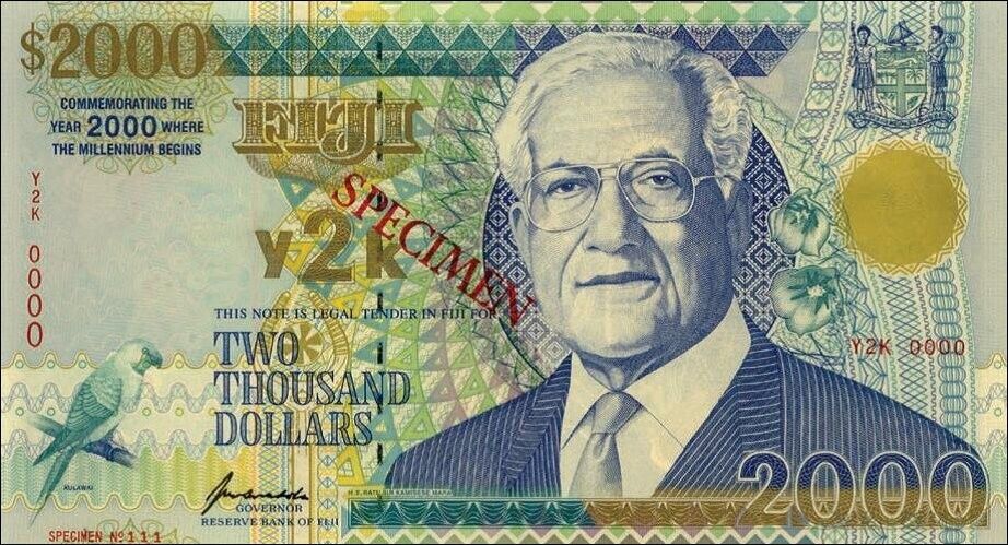 The Fiji $2000 Year 2000 “Millennium” Commemorative Note