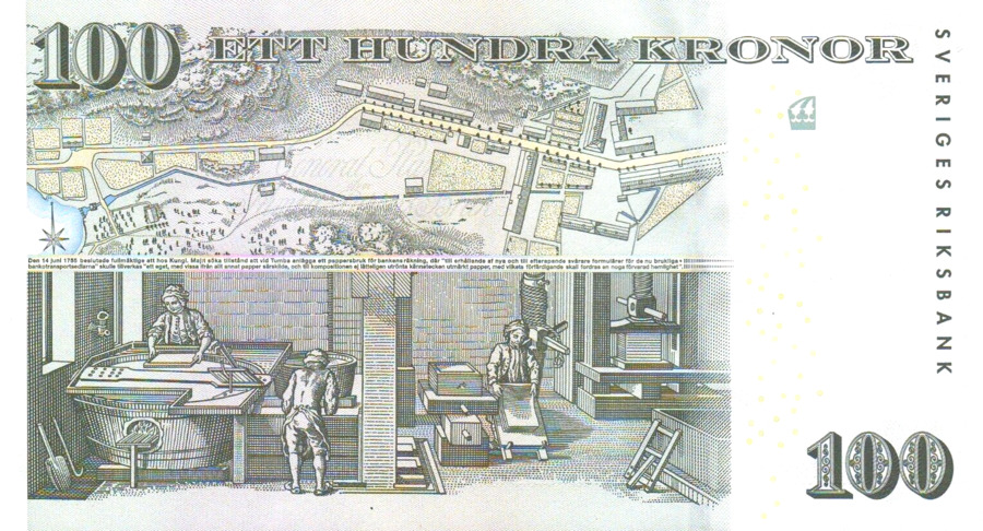 The back of the commemorative note features an image of a paper mill. Photo: Internet.