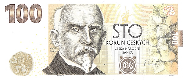 The Czech National Bank issued a special 100 Korun commemorative banknote in 2019