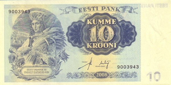 The Bank of Estonia issued a special 10 Krooni commemorative banknote